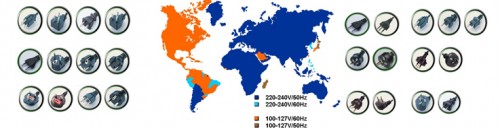 Global battery charger plugs